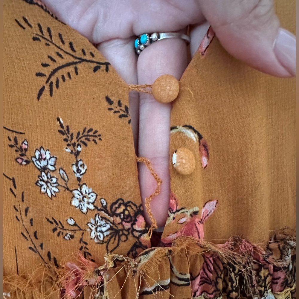 Free People Cherry Blossom Long Sleeve Mini Dress in Topaz Combo - Picture 2 of 8